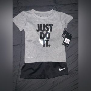 NWT NIKE Boys Dri-Fit Just Do It T-Shirt Shorts 2 Piece Set